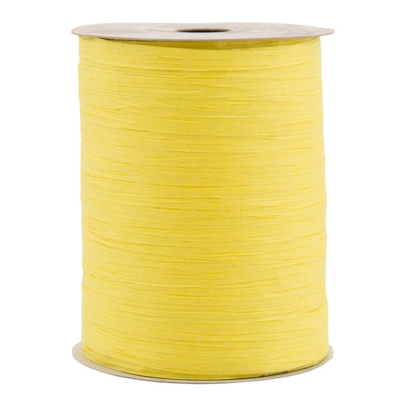 Berwick Offray Matte Yellow Daffodil Raffia Ribbon, 1/4'' Wide, 100 Yards - Image 1